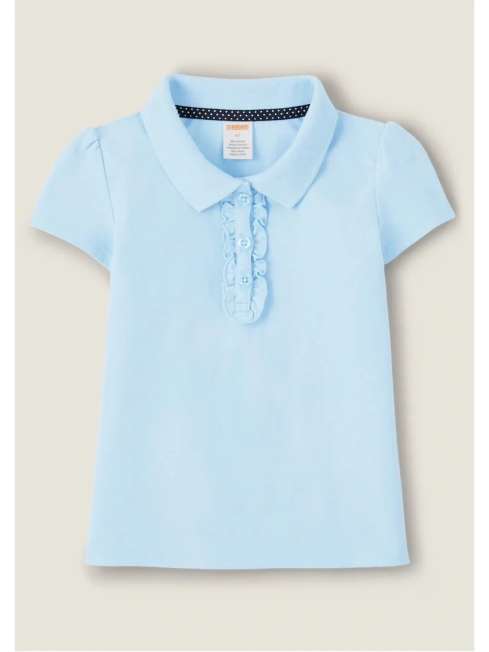 Gymboree Playproof Uniform Collection blue Ruffle Polo girls sz 10 stain resist